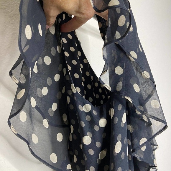 Haute Hippie Polka Dot One Shoulder Drawstring Ruffle Dress - Picture 2 of 11